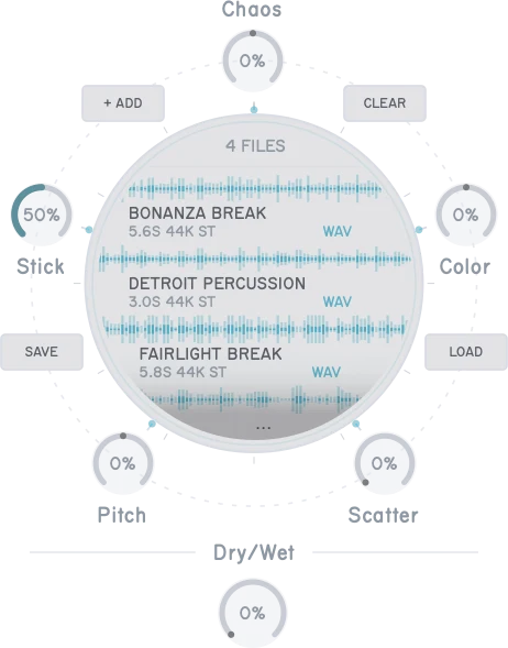 The Resynth pane with a loaded sample corpus and six controls.